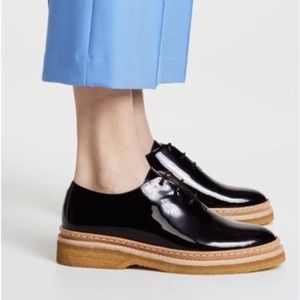 HP Want Les Essentiels Black Leather Patent Cordova Crepe Oxford